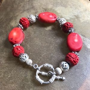 Silpada - Beautiful Coral and Sterling Silver Bracelet